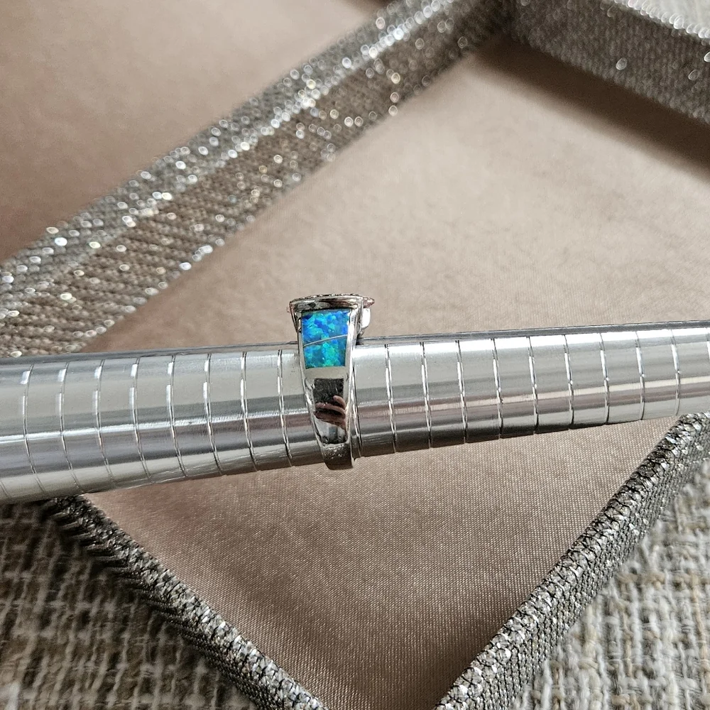 Sterling Silver Opal Topaz Ring
